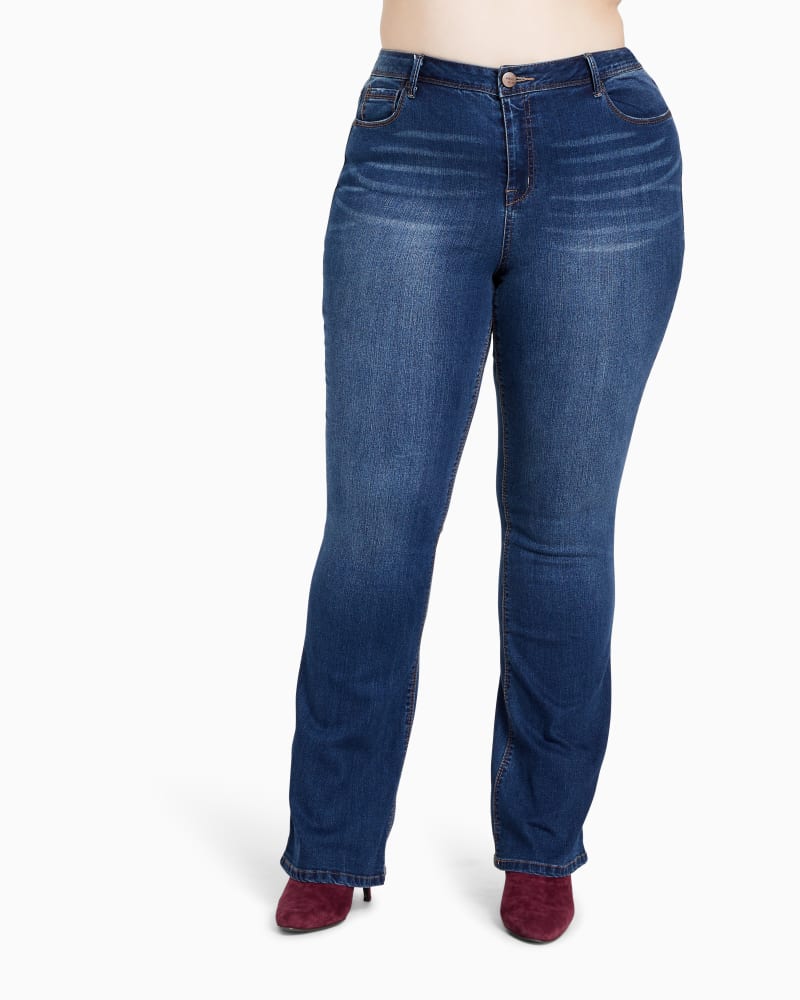 Front of plus size Grand Bootcut Jean by Meri Skye | Dia&Co | dia_product_style_image_id:115770